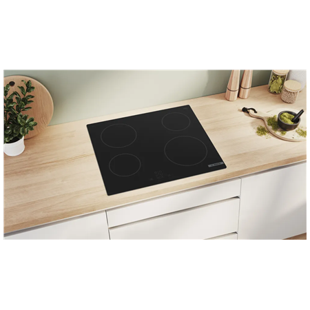 Bosch Hob | PKE61RBA2E | Electric | Number of burners/cooking zones 4 | Touch | Timer | Black