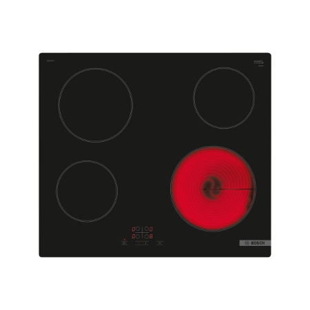 Bosch Hob | PKE61RBA2E | Electric | Number of burners/cooking zones 4 | Touch | Timer | Black