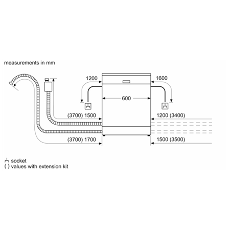 Dishwasher | SMV4EMX71S | Built-in | Width 60 cm | Number of place settings 14 | Number of programs 6 | Energy efficiency class