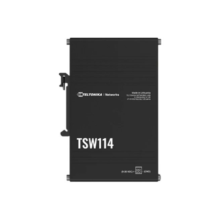 Teltonika DIN Rail Switch | TSW114 | Unmanaged | Wall-mountable | Gigabit Ethernet (copper) ports quantity 5 | Power supply type