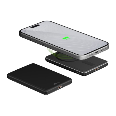 Goobay Magnetic Wireless Power Bank | 70182 | 5000 mAh | USB-C | Black