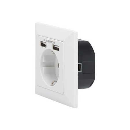 Digitus Safety socket for flush mounting with 2 USB ports | DA-70613