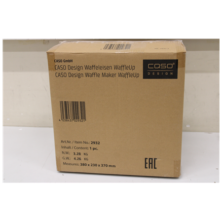 SALE OUT. Caso WaffleUp Waffle Maker, 800 W, Stainless Steel, DAMAGED PACKAGING | Caso WaffleUp | Waffle Maker | 800 W | Number