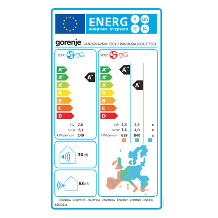 Gorenje | Air Conditioner, Outdoor unit | 20011520 PANDORA26 TE01