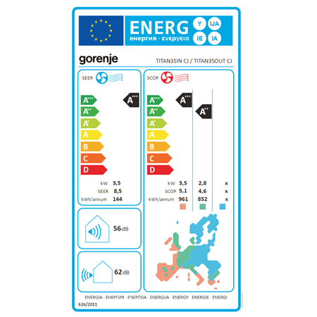 Gorenje | Air Conditioner, Indoor unit | 20011463 TITAN35 CJ