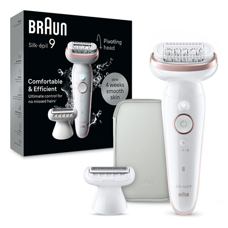 Braun Epilator | SES9-030 Silk épil 9 | Operating time (max) 50 min | Number of power levels 2 | Wet & Dry | White/Rose