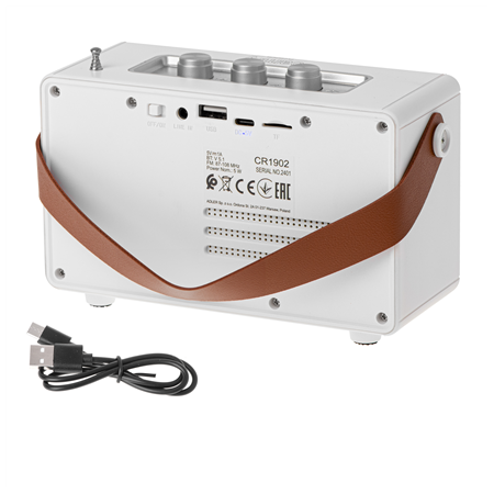 Camry | Speaker with radio | CR 1902 W | White | Wireless connection