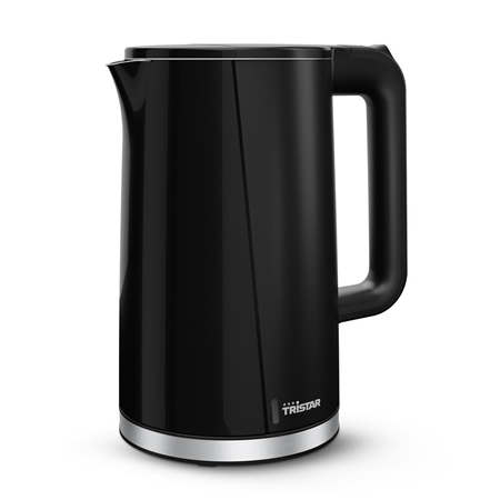 Tristar Double Walled Kettle | WK-3407 | Electric | 2200 W | 1.7 L | Plastic | 360° rotational base | Black