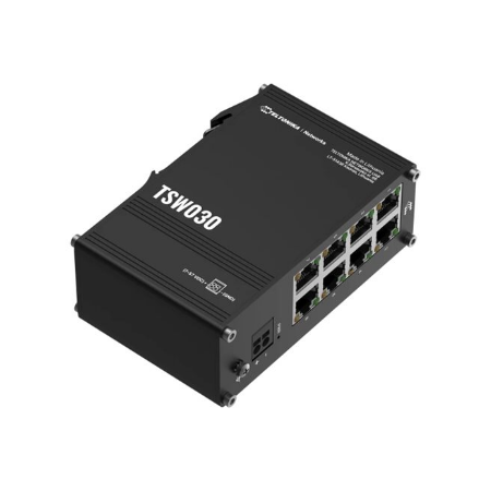 Teltonika Switch | TSW030 | Unmanaged | DIN rail mountable | 10/100 Mbps (RJ-45) ports quantity 8 | Power supply type 2-pin indu