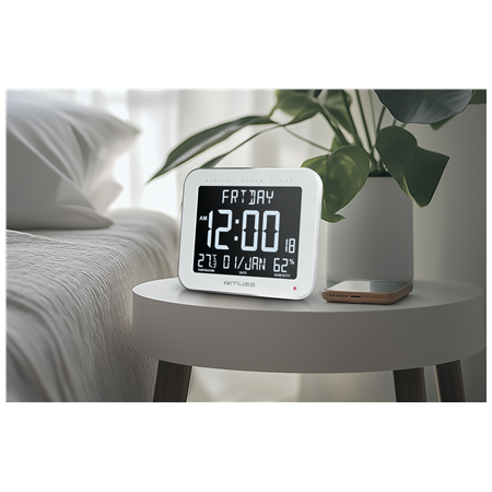 Muse | Wall Clock with Alarm Function | M-090 WMC | White