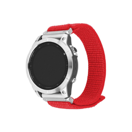 Fixed | Sporty Strap for Garmin QuickFit 22mm | 160-210 mm | Red | Nylon