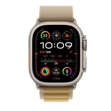 Apple Smart watch | GPS (satellite) | Always-On Retina display | 49mm | Natural Titanium