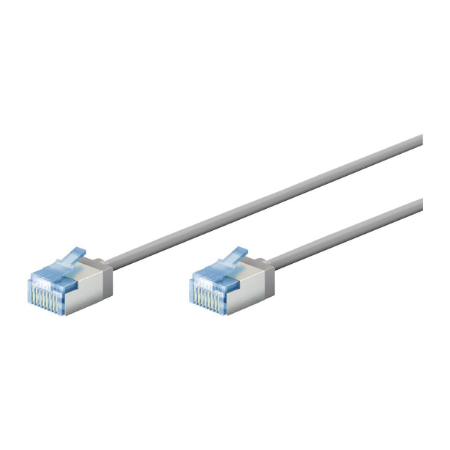 Goobay 74304 Ultra-Flexible CAT 6A Patch Cable, Slim, U/UTP, 0.15 m, Grey | Goobay