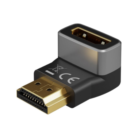 Goobay HDMI Angled Adapter 270° Vertical, 8K @ 60 Hz, Gold-Plated | 72011