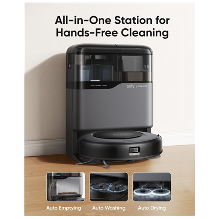 Anker Eufy | Robot Vacuum Cleaner with All-in-One Station | Omni C20 | Wet&Dry | 7000 Pa | Gray