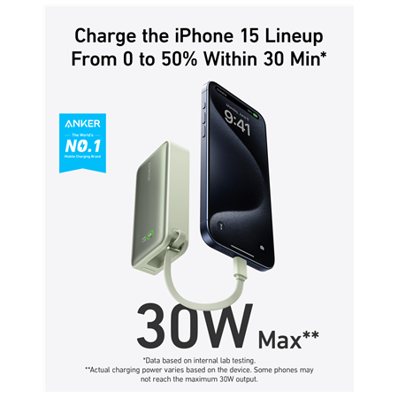 Anker 545 Nano Power Bank | A1259G61 | 10000 mAh | Green