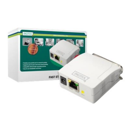 Digitus | Fast Ethernet Print Server, 1-Port 1x RJ45, 1x DB-36-pin male Centronics | DN-13001-1 | White