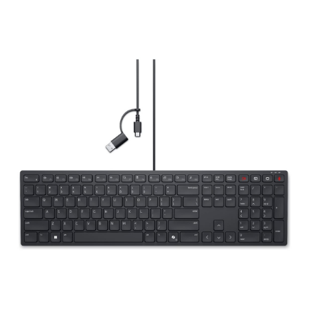 Dell | Collaboration Keyboard | KB525C | Keyboard | Wired | Ukrainian (QWERTY) | Black | USB-C
