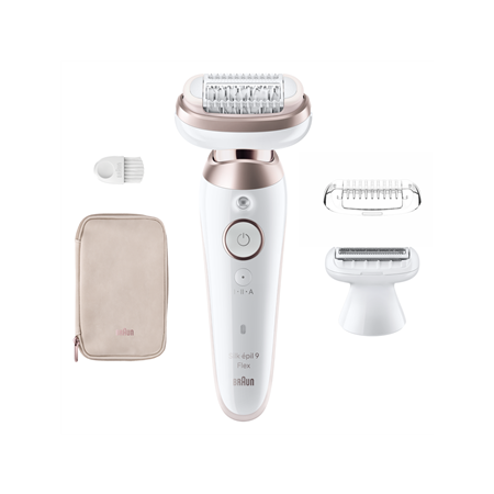 Braun Epilator | SES9-030 3D Silk-Epilk 9 Flex | Operating time (max) 50 min | Number of power levels 2 | Wet & Dry | White/Rose