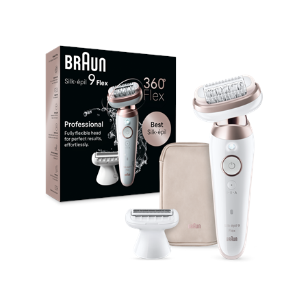 Braun Epilator | SES9-030 3D Silk-Epilk 9 Flex | Operating time (max) 50 min | Number of power levels 2 | Wet & Dry | White/Rose