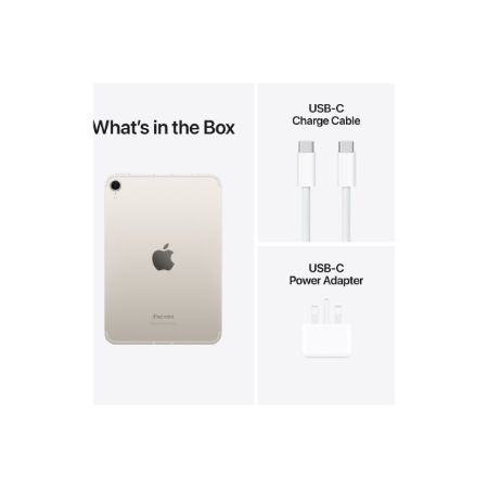 Apple | iPad mini Wi-Fi + Cellular | 8.3 " | Starlight | IPS | 2266 x 1488 pixels | Apple A17 Pro | 256 GB | 3G | 4G | 5G | Wi-F
