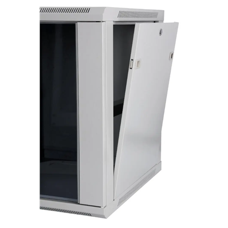 SOMI Networks | 22U, 19″ Network Wall Cabinet | 22U-60/60FPC | Gray | With Front Glass Doors; Unassembled | Depth: 60 cm