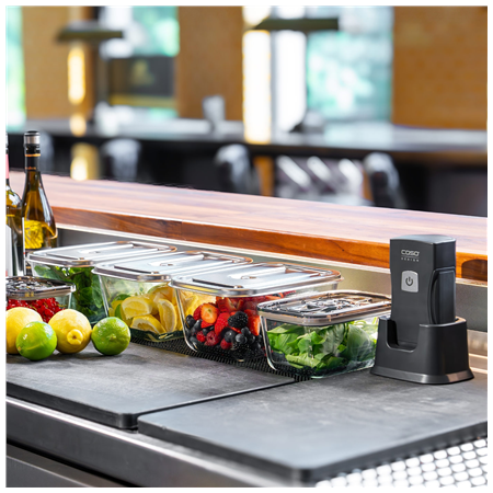 Caso Professional Hand Vacuum Sealer with Accessories | Vacu OneTouch Pro Set | Power 20 W | Black