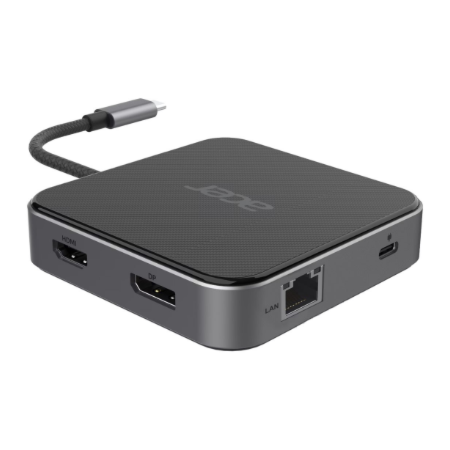 Acer 7-in-1 USB Type-C Dock | Ethernet LAN (RJ-45) ports 1 | DisplayPorts quantity 1 | HDMI ports quantity 1