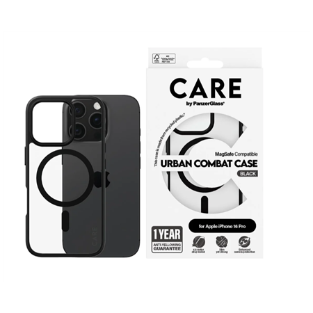 CARE Flagship Case | Back cover | Apple | iPhone 16 PRO | Recycled plastic | Black | MagSafe