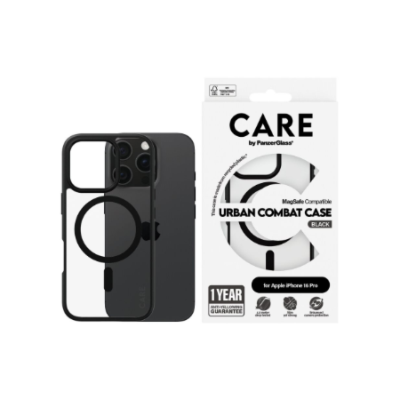 CARE Flagship Case | Back cover | Apple | iPhone 16 PRO | Recycled plastic | Black | MagSafe