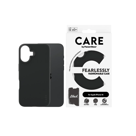 CARE Fashionable Case | Back cover | Apple | iPhone 16 | Recycled plastic | Black