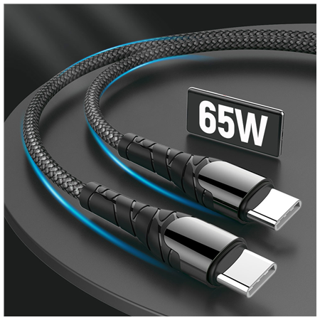 ColorWay Cable Type-C - Type-C (PD Fast Charging 65W) 3.0А, 1m | CW-CBPDCC040-GR