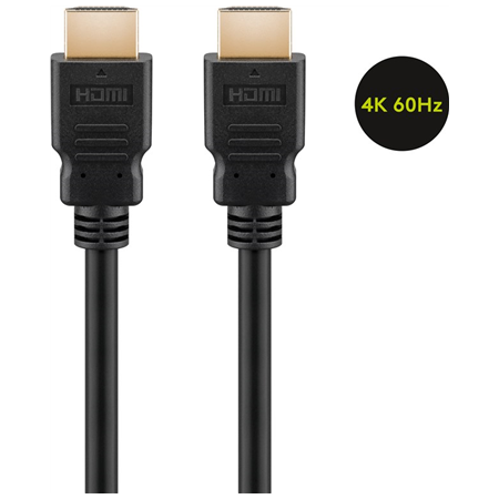 Goobay 60627 High Speed HDMI Cable with Ethernet, 4K/60Hz, Black | HDMI | 15 m
