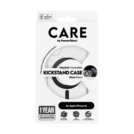 CARE Feature Case | Back cover | Apple | iPhone 16 | Recycled plastic | Transparent | MagSafe