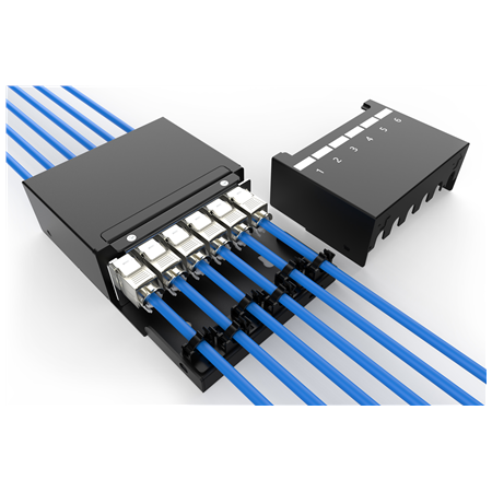 Digitus Consolidation point box, 6-port Keystone modules with intelligent cable manager | DN-93708-6