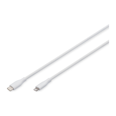 Digitus Lightning silicone connection cable, USB-C - Lightning, 1m | AK-600110-010-W