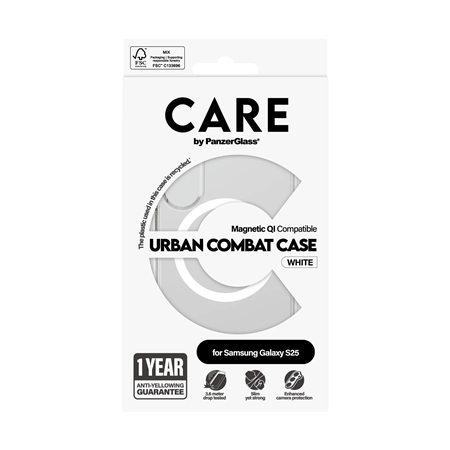 CARE Back protection | Samsung | Galaxy S25 | Recycled plastic | White