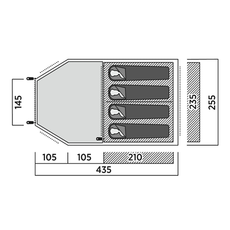 Easy Camp Family tent | Hidra 4 | 4 person(s) | Green