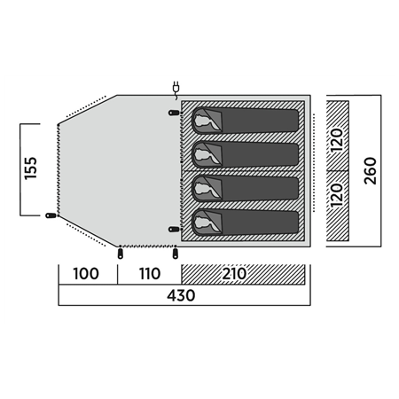 Easy Camp Family tent | Hamra 4 | 4 person(s) | Blue