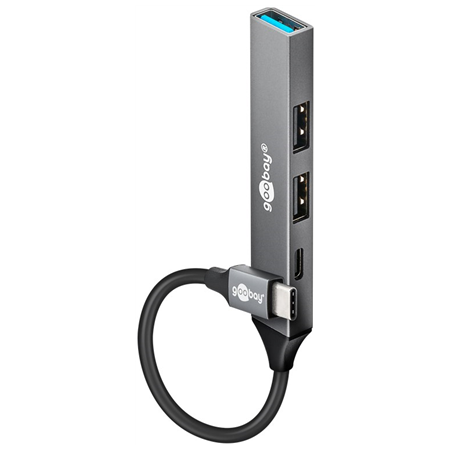 Goobay Slim 4-Port USB Hub, USB-C to USB-C/USB-A, 5 Gbit/s | 74459