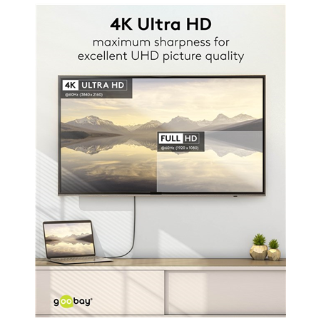 Goobay USB-C to HDMI Cable 4K at 60 Hz, 1 m | 75696