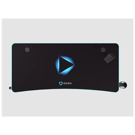 Onex | Gaming Desk w/Cup holder, headset hook, Gamepad holder, Full coverage mouse pad | GD1200H | Black