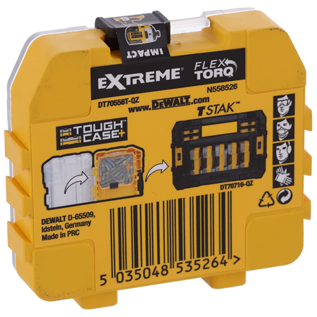 DEWALT DT70558T-QZ Extreme FLEXTORQ 25pc Set T25 25mm in Small Bulk Storage Case