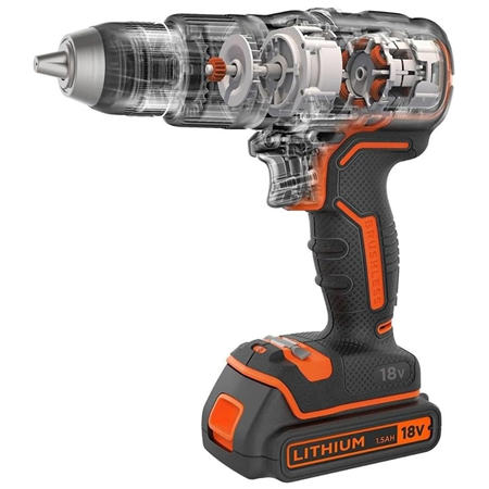 BLACK & DECKER 18V Drill Driver with 2x2.0 Ah Batteries | BCD383D2XK-QW