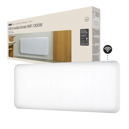 Mill Invisible Smart WiFi Heater | PA1300WIFI4 | Panel Heater | 1300 W | Suitable for rooms up to 15-19 m² | White | IPX4