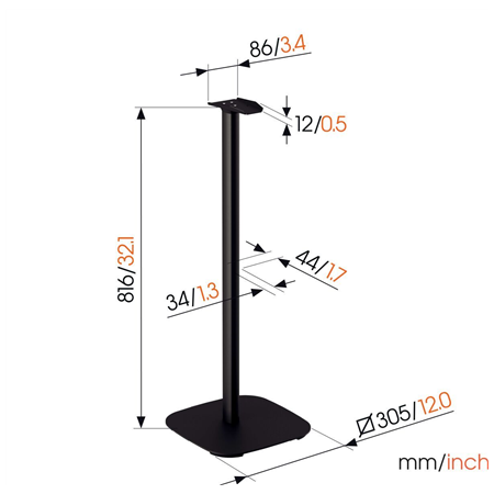 Vogels Floor stand | SFS 4133 Sonos speaker stand for Era 300 | Maximum weight (capacity) 4.5 kg | Black