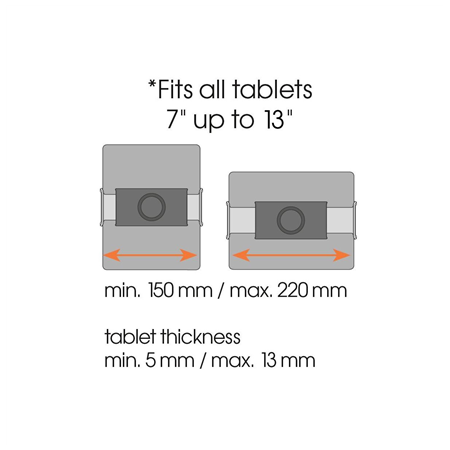 Vogels TMS 1020 Tablet Car Pack | Tilt | 7-13 " | Maximum weight (capacity) 1 kg | Black
