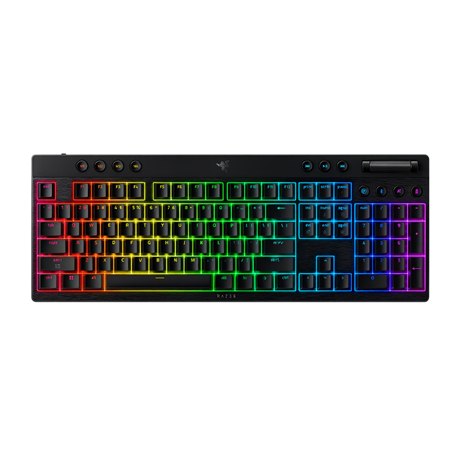 Razer | BlackWidow V4 Low-profile HyperSpeed | Gaming Keyboard | Wireless | US | 2.4GHz, Bluetooth, USB-C | Yellow Linear
