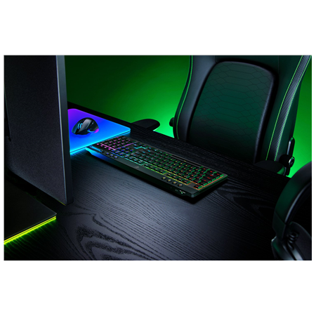 Razer | BlackWidow V4 Low-profile HyperSpeed | Gaming Keyboard | Wireless | US | 2.4GHz, Bluetooth, USB-C | Yellow Linear