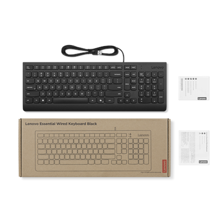 Lenovo Essential | Keyboard | Wired | Nordic | Black